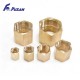 FuSan Wholesale Price Golden Brass Manual Thread Coupling Copper Pipe Fittings Hex Nut Hexagon Nut